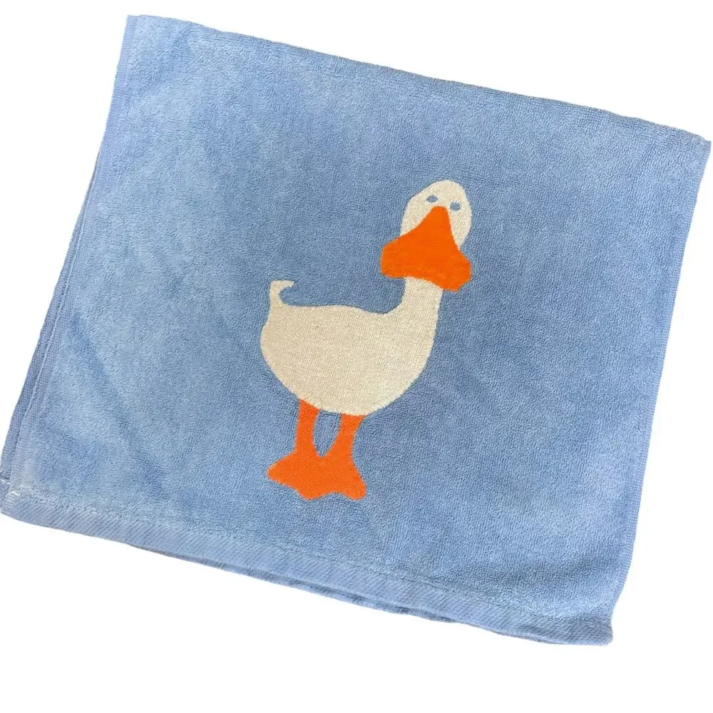 Vintage Salisbury House Duck Bath Towel Blue Martex Cotton 27x15.5
